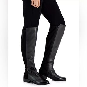 Alfani Ludlowe Almond Toe Leather Over the Knee Black Boots Sz 6.5 BNWOB
